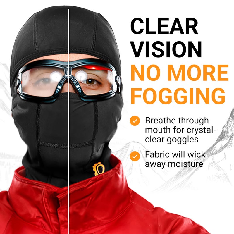 GearTOP Black Balaclava Ski Mask - Super Roubaix Moisture-Wicking Winter Mask for Men and Women for Skiing, Snowboard, Motorcycle, Face Mask for Cold Weather Baklava Masks, PasamontaÃ±as para el Frio - Image 5